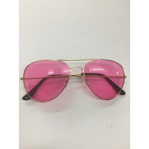 Pink Aviator Glasses - Party Glasses Novelty Sunglasses 